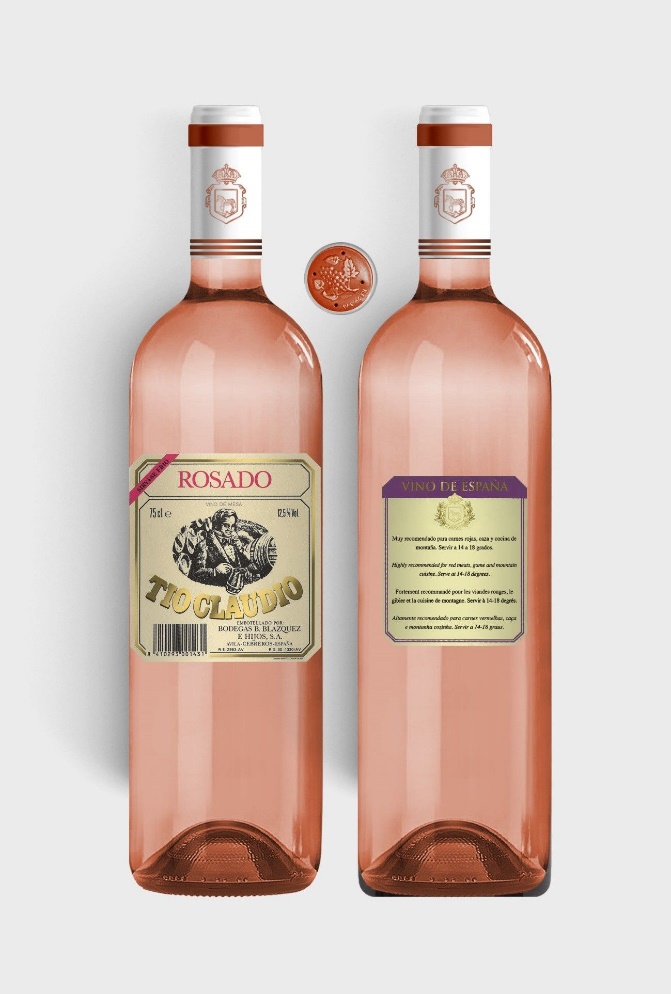 Benito Blázquez - Botella de Vino Tío Claudio Rosado
