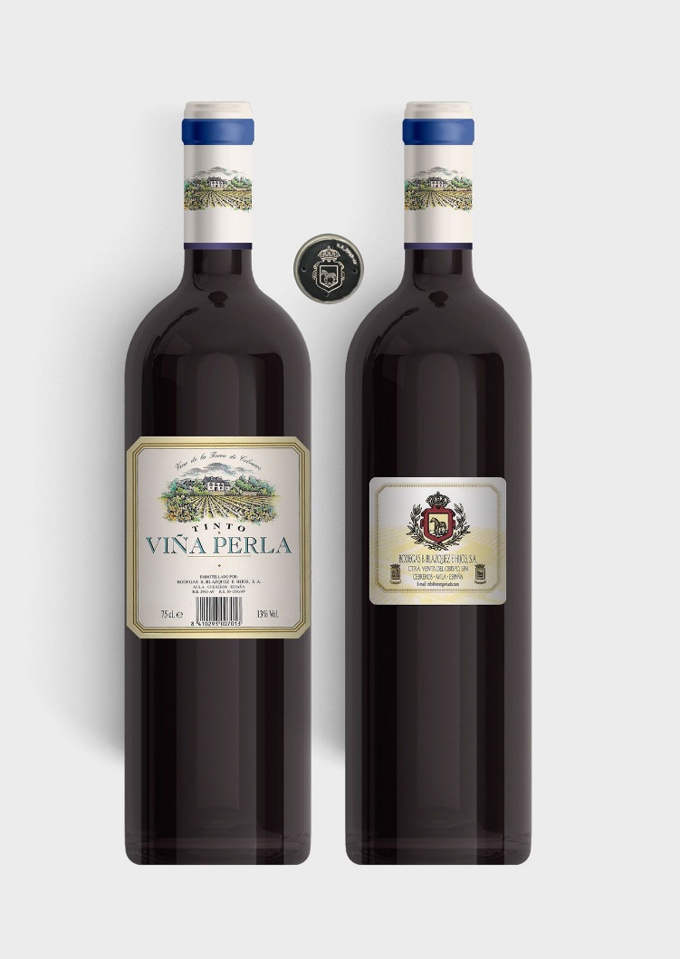 Benito Blázquez - Botella vino tinto Viña Perla
