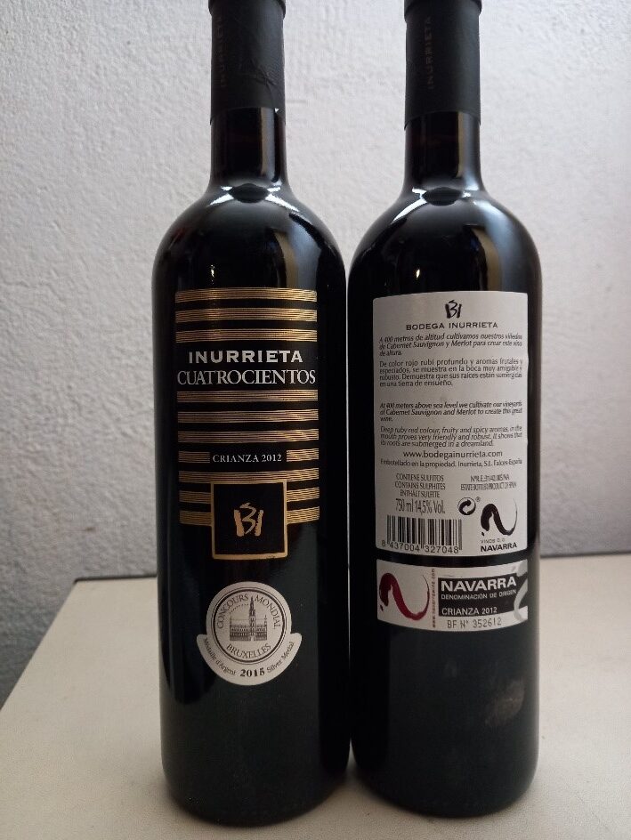 INURRIETA CUATROCIENTOS-Crianza 2012